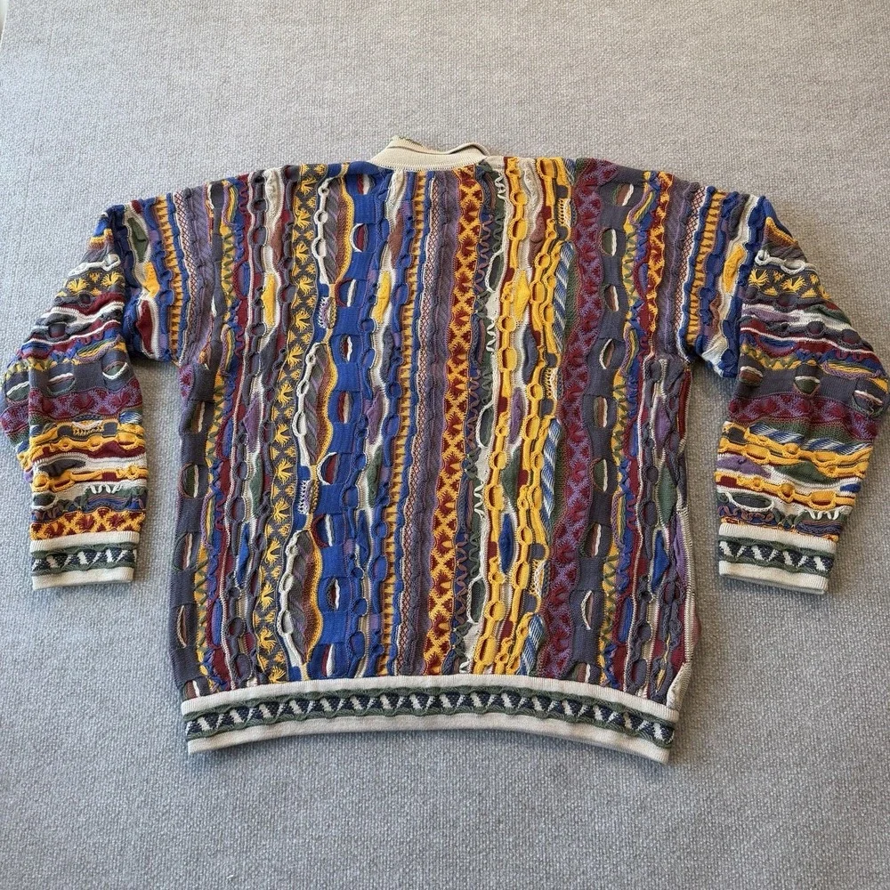 COOGI 100% Cotton Large Sweater Made in AUSTRALIA Multi Colored - Picture 9 of 9